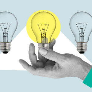 Business concept with lightbulbs as symbol of idea, creativity, think concept. Keep it simple