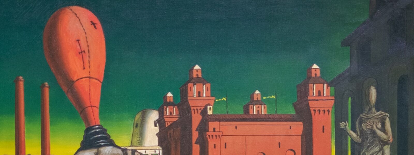 AdobeStock_417412568_Giorgio de Chirico (1888-1978) the Disquieting Muses, replica,1947. (first version 1917-19) oil on canvas.